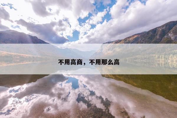 不用高商，不用那么高