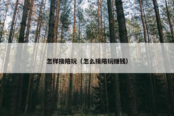 怎样接陪玩（怎么接陪玩赚钱）