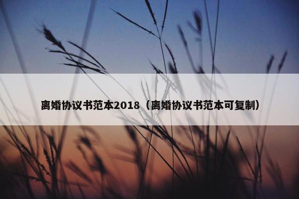 离婚协议书范本2018（离婚协议书范本可复制）