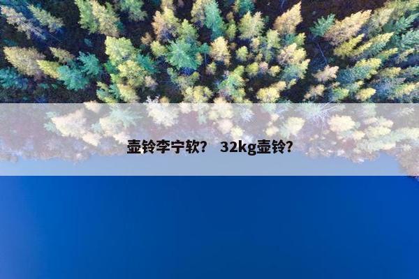 壶铃李宁软？ 32kg壶铃？